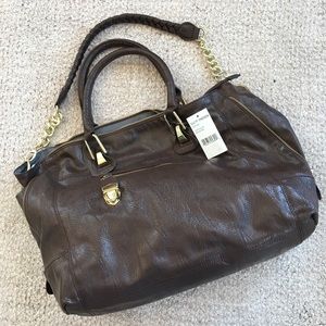 Steve Madden Chocolate Vegan Leather Satchel
